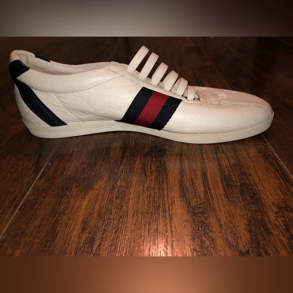 Gucci Monogram Navy&Red Ace Sneakers. SZ 6.5 - Picture 5 of 10